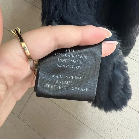 Love Token Navy Fur Vest Size XS - Picture 7 of 11